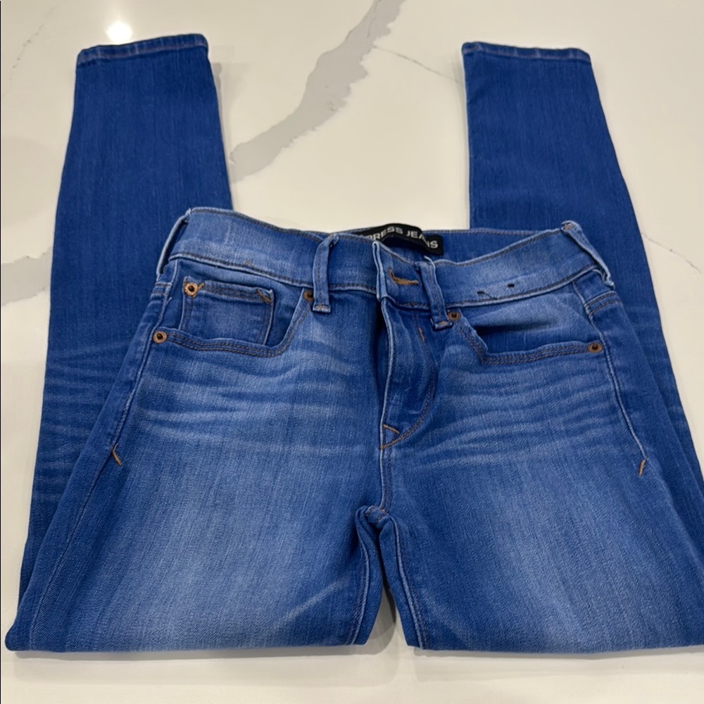 Express Blue Leggings Mia Mid Rise - Picture 4 of 4